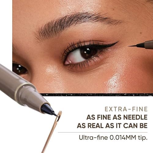 JUDYDOLL Ultra-Fine Liquid Eyeliner-Precision Tip for Wing Line, Smudge-Proof, Quick-Drying, Waterproof, Easy to Get Inner Corner Lined, Hooded Eyes-Friendly (#01 Black) thumbnail 5
