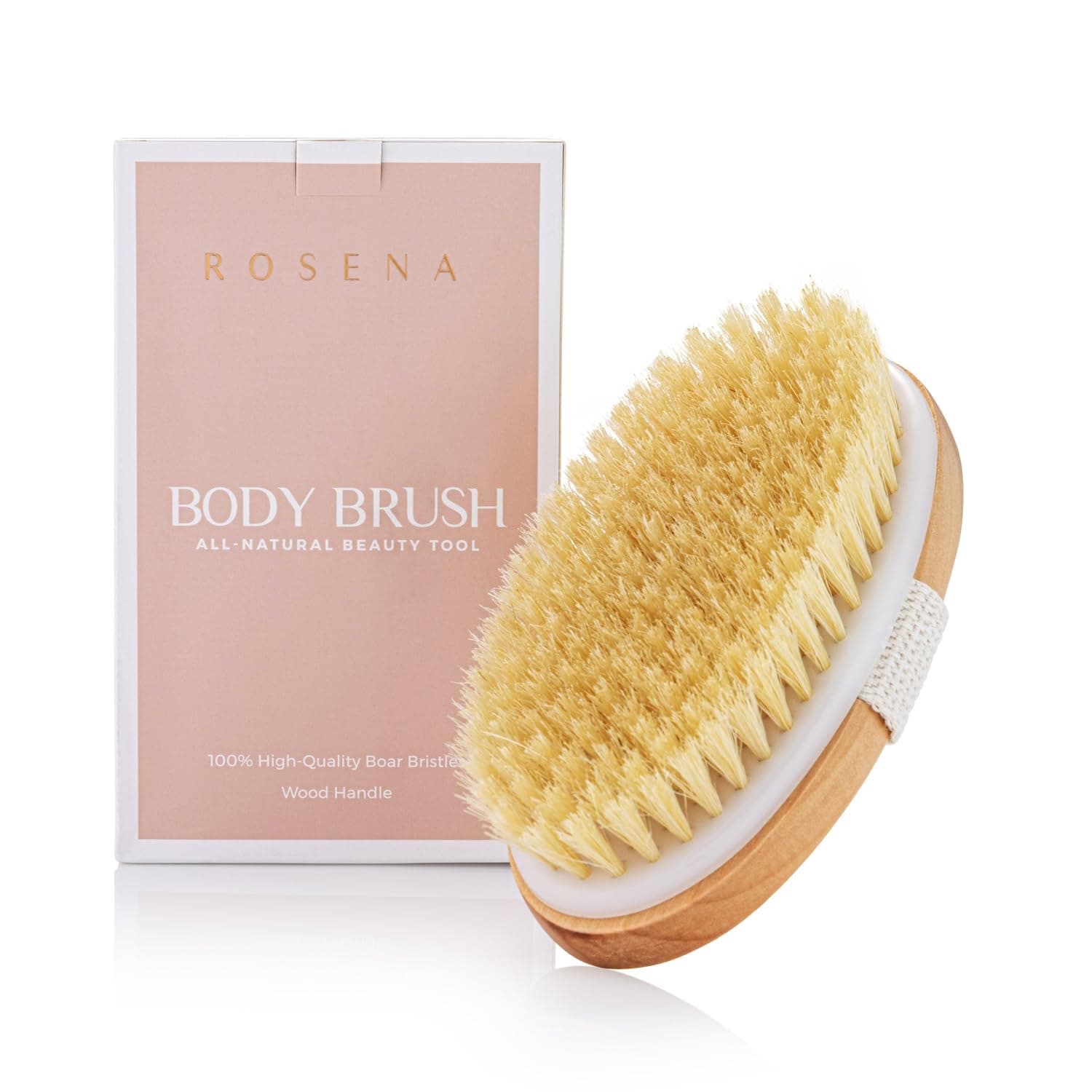 Dry Brushing Body Brush - Best for Exfoliating Dry Skin, Lymphatic Drainage and Cellulite Treatment - Organic Spa Exfoliator and Massage Scrub Brush with Natural Boar Bristles (Oval) - Image 1