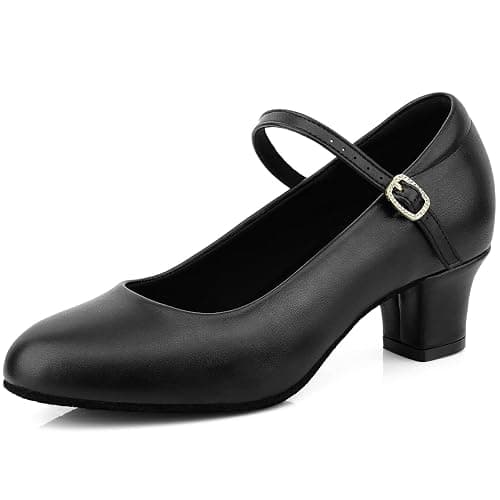 Women's Character Shoes Wedding Ankle Strap Heels Latin Dance Pumps - Image 1