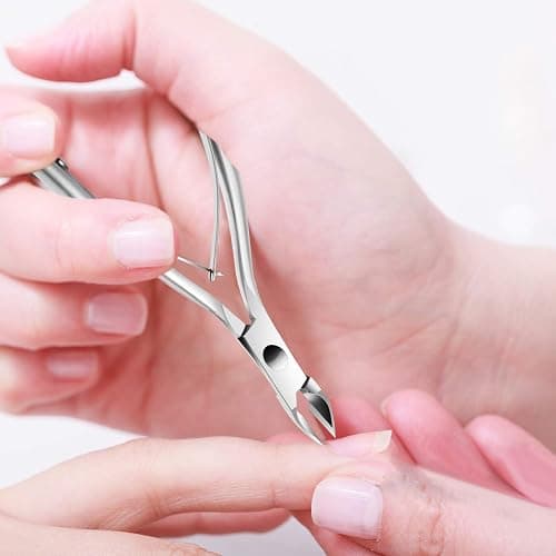 Cuticle Trimmer Cuticle Remover with Cuticle Pusher, XUNXMAS Professional Stainless Steel Durable Pedicure Manicure Tools Cutter Nipper Scissor Clipper for Fingernails and Toenails Dead Skin Silver thumbnail 7