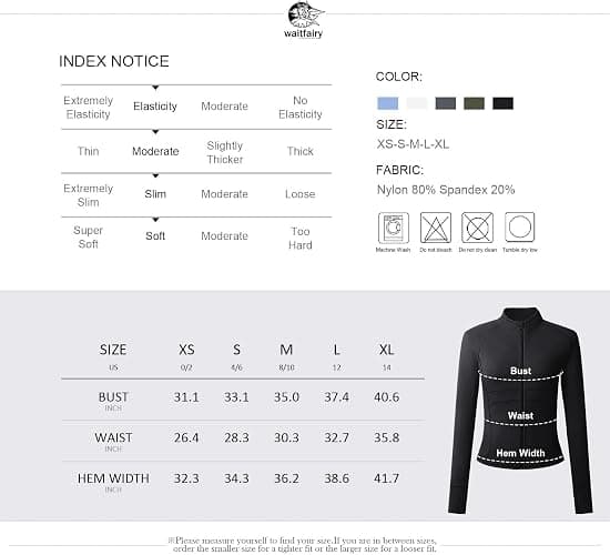 Waitfairy Zip Up Jackets for Women Yoga Gym Top Running Workout Jackets for Woman Track Jacket Women with Thumb Holes thumbnail 7