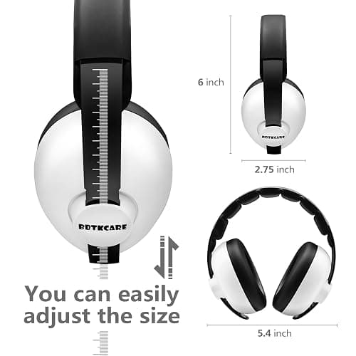BBTKCARE Baby Headphones - Infant Ear Protection Earmuffs 3-36 Months - Noise Cancelling Travel Essentials - White thumbnail 3