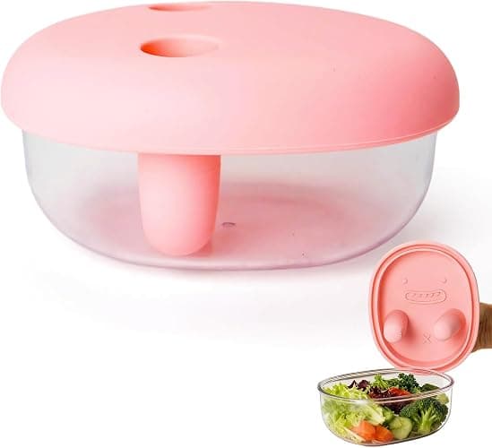 Kitorantor No-Mess Snack Box, Reusable Snack Containers With Silicone Box, Portable Dust-Proof Containers for Home and Travel, Leakproof Snackle Packs for School, Picnic, Office (Pink) - Image 1