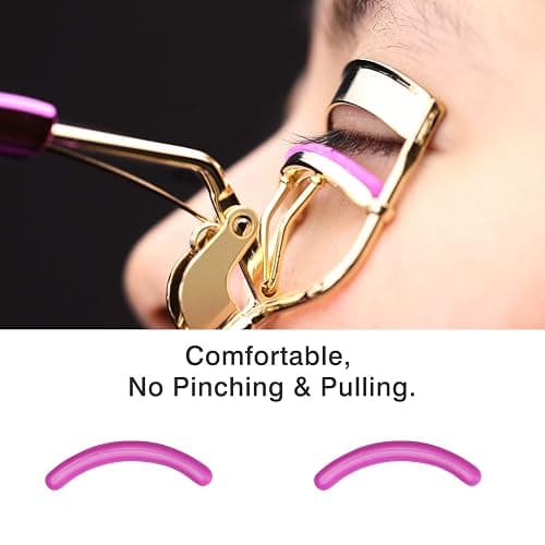 Luxspire Eyelash Curler with 4Pcs Refill Pads, Professional Handle Eye Lash Curler Iron Curling Clip Beauty Makeup Tool Fits All Eye Shapes, Rose Red thumbnail 4