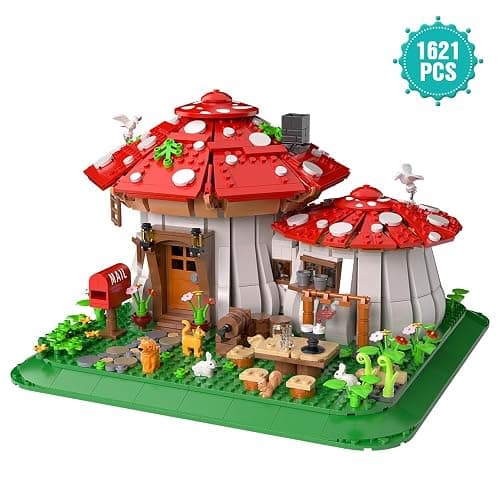 RAVAYO Mushroom House Building Blocks Set - Unique Design Creative Building Toy for Adults and Teens Mini Brick 1621pcs thumbnail 4
