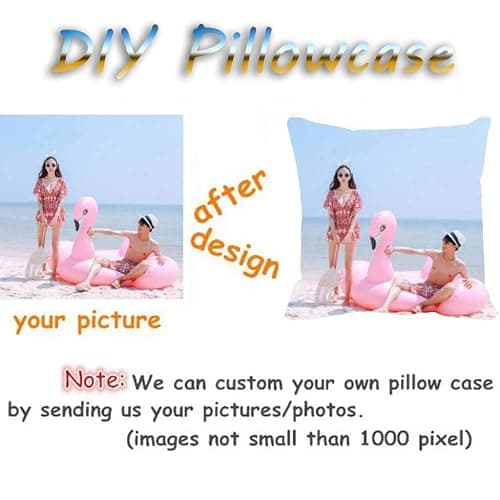 Shop&Three Custom Design Photos or Text Outdoor/Indoor Throw Pillowcase,Personalized Pet Photo Pillow, Love Photo Throw Pillowcases, Wedding Keepsake Throw Pillow Covers 20" x 20" thumbnail 3