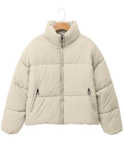 WHN Women Puffer Jacket Coat Winter Quilted Outerwear 2025 Trendy Long Sleeve Puffy Warm Casual Outfit thumbnail 4