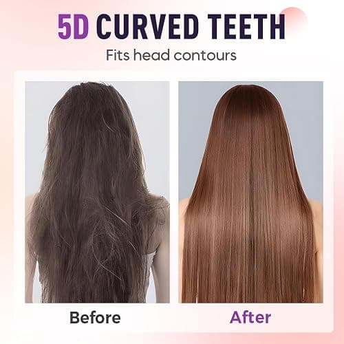 Go Brush Pro, Cordless Hair Straightener Brush, Portable Mini Hair Straightening Brush with 3 Temperature Settings & LED Display, USB Rechargeable Fast Heating Hairs Brush for Travel (Black) thumbnail 4