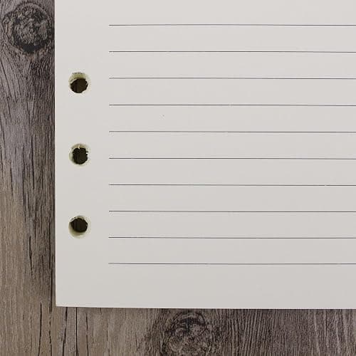 6-Ring A6 Binder/Planner Refill Paper, 6 Hole,6 3/4 x 4 1/8 Inches Refillable White Paper for Loose Leaf Binder Notebook Diary Traveler Journal Inserts, 80 Sheets/160 Pages,Lined thumbnail 6