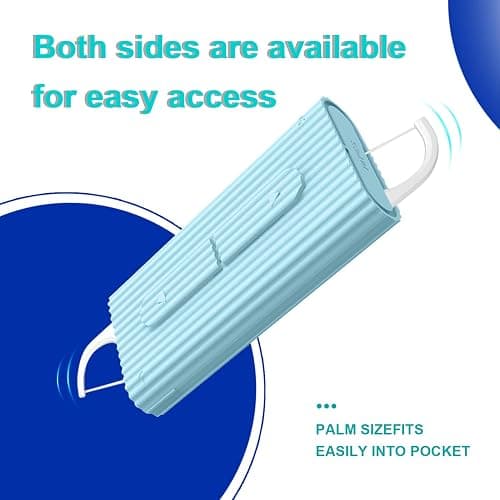 Holy rose Portable Dental Floss Picks Dispenser 2 Box,Travel Floss Case with Adult Floss Sticks 80Count,Portable Flosser Toothpick Perfect for Home,Travel Cleaning Teeth,Tool for Oral Care(Blue thumbnail 2