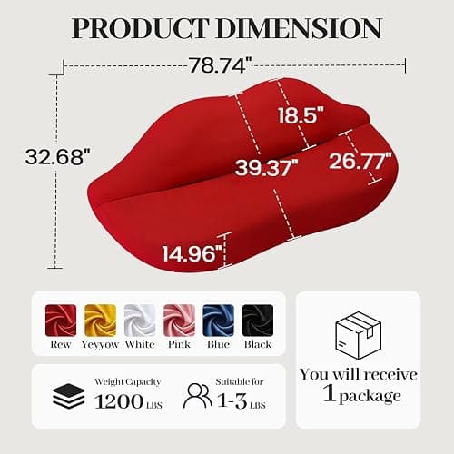 MonicaNest Red Lip Sofa Beauty Salon Clothing Store Rest Area Reception Alien Internet Celebrity Creative Designer Red Internet Celebrity Couch Architect Settee thumbnail 2