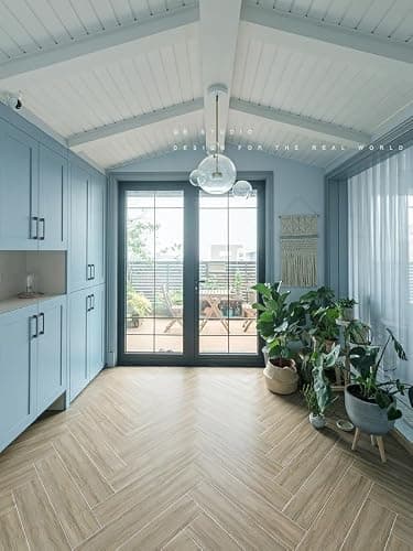 Dimoon 118''x17.7'' Blue Peel and Stick Wallpaper Contact Paper Modern Self Adhesive Wall Paper Removable Renter Friendly Textured Solid Color Shelf Cabinet Vinyl Roll (118''x17.7'',Light Blue) thumbnail 7