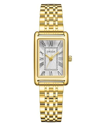 CIVO Womens Watches Vintage Square Stainless Steel Analog Quartz Wrist Watch Waterproof Fashion Elegant Dainty Ladies Watch - 1-gold Silver - Image 1