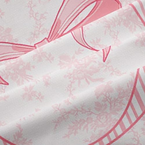 Erosebridal Pink Bow Window Drapes Coquette Preppy Bowknot Blackout Curtains 42" Wx90 L Initial O Curtains for Bedroom Living Room Pink Stripes Window Treatments 2 Panels thumbnail 7