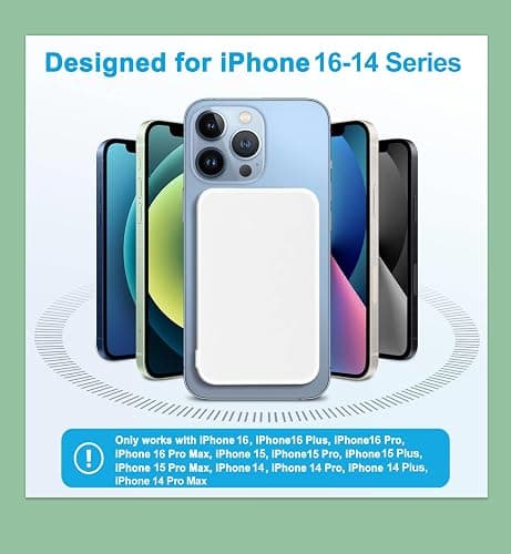 AOGUERBE for Magsafe Portable Charger, 10000mAh Magnetic Power Bank PD 22.5W Fast Charging Wireless Battery Pack with LED Display for iPhone 17/16/15/14/13/12 Series-White thumbnail 3