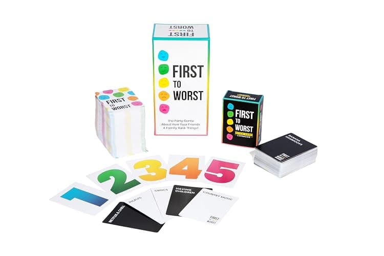 FIRST TO WORST Party Game + After Dark Expansion Set - Card Game About How Your Friends & Family Rank Things, Stocking Stuffers & Board Games Night with Polarizing Priorities thumbnail 5