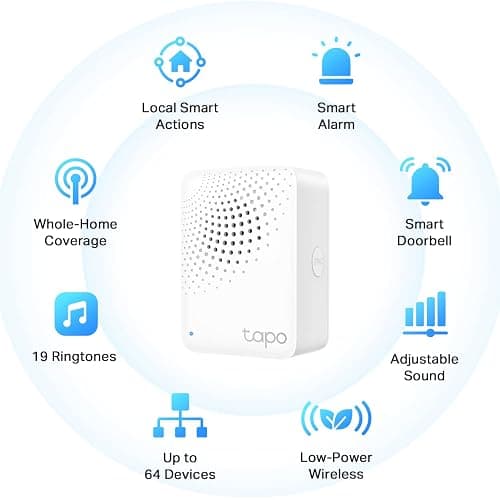 Tapo Smart Hub with Built-in Chime, REQUIRES 2.4GHz Wi-Fi, Reliable Long-Range Connections with Tapo Sensors, Sub-1G Low-Power Wireless protocol, Connect up to 64 smart devices (H100) thumbnail 3