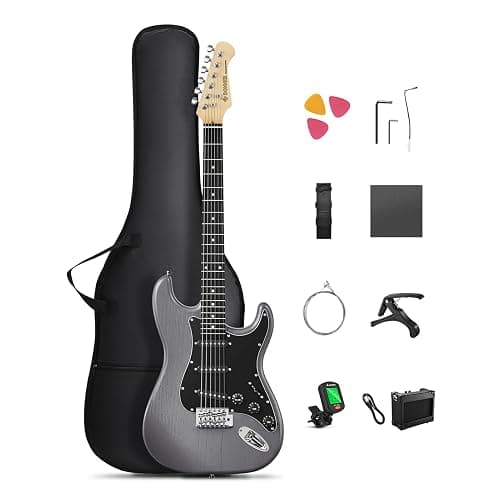 DONNER DST-80 Electric Guitar 39” Beginner Electric Guitar Kit with Amp, Classic SSS Pickup Complete with Gig Bag, Tuner, Capo, Strap, Picks, and Free Online Lessons - Image 1