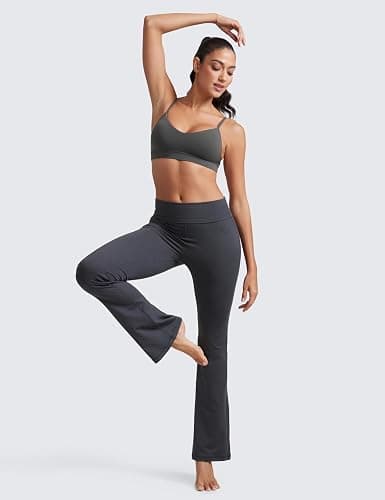 CRZ YOGA Womens Cloud Jersey Foldover Waist Flare Pants 31" - Yoga High Waisted Bootcut Lounge Casual thumbnail 4