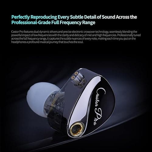 ****KZ Castor Pro Tunable in Ear Monitor, HiFi Improved Bass in Ear Headphone, Dual-Dynamic Driver Gaming Earbuds, IEM Earphones with 2PIN-C Detachable Cable thumbnail 5