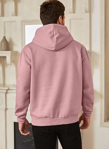 JMIERR Mens Casual Cotton Hooded Collar Drawstring Hoodies Pullover Sweatshirts Casual Long Sleeve Shirts thumbnail 2