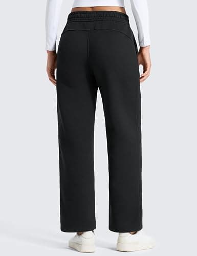 CRZ YOGA Cotton Fleece Lined Sweatpants Women 28"/30"/32" Straight Leg Casual Lounge Sweat Pants for Women thumbnail 2