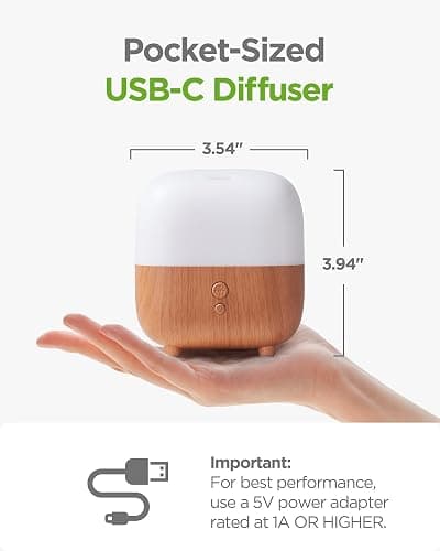 InnoGear 150ml Essential Oil Diffuser, Premium 5-in-1 Diffusers for Home Scent 8 LED Color Aromatherapy Diffuser Air Desk Mini Humidifier Small Vaporizer Aroma Diffuser for Computer Laptop Room Office thumbnail 2