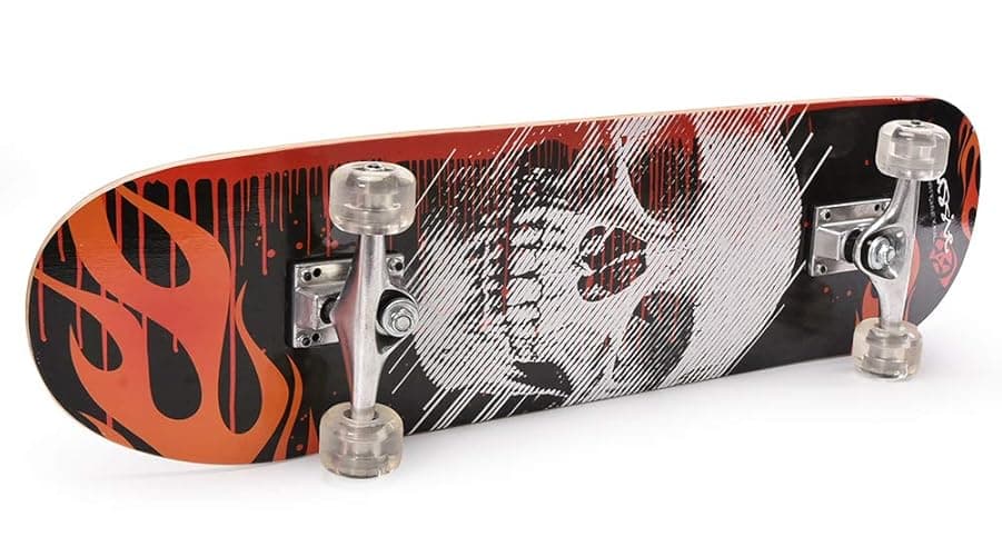 ChromeWheels 31 inch Skateboard Double Kick Skate Board Cruiser Longboard 8 Layer Maple Deck Skateboards for Kids and Beginners - White thumbnail 3