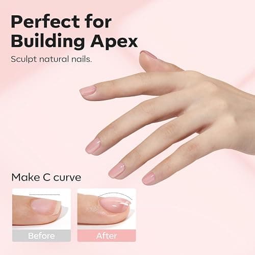 Modelones Builder Nail Gel, Pink Builder Gel for Nails, Hard Gel Builder Nail Extension Gel Base False Nail Tips Glue Builder Gel in a Bottle 15ML thumbnail 6