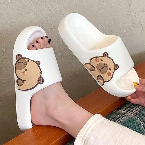 XUNBAI Men's and Women's Capybara Slides,Cute Capybara Slippers for Indoor Outdoor,Non Slip Quick Drying Shower Shoes,Comfort Cloud Slides Sandals thumbnail 7