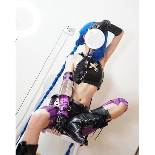 AKTOTO Anime Cosplay Women Halloween Full Costume with Blue Wig thumbnail 3