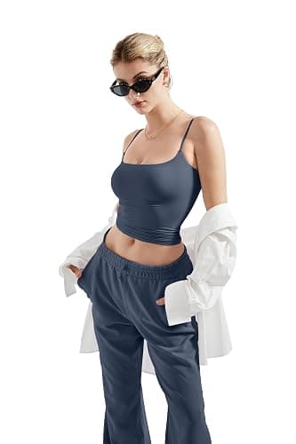 SUUKSESS Women Double Line Square Neck Tank Top Summer Y2K Going Out Basic Cami Shirt thumbnail 3