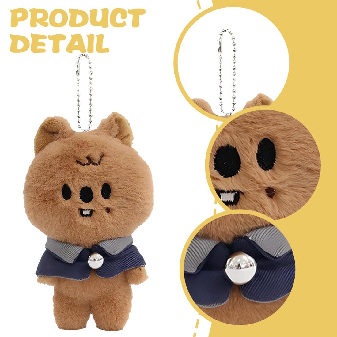 Stray Kids Plushdoll Keyring 10 cm 'Magic School' Series Sk-Zoo Key Ring 'Stay' Cute Key Ring Pendant (Brown Bear) thumbnail 2