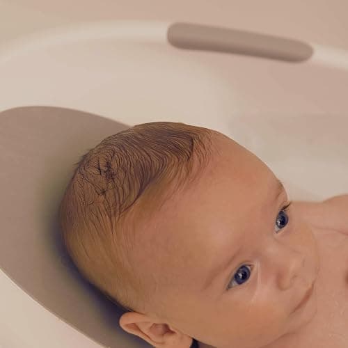 Nuby Newborn Baby Bath with Anti-Slip Support | Soft Headrest | Plug | Suitable from Newborn (White) thumbnail 6