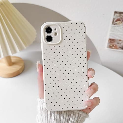 Lovmooful Compatible for iPhone 12 Case Cute Polka Dot with Aesthetics Design for Girls Women Soft TPU Shockproof More Protective Girly for iPhone 12 Case-White thumbnail 3