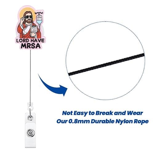 Lord Have MRSA Funny Nurse Badge Reel, Cute Retractable ID Badge Holder | Name Tag Pediatric Work Badge Buddy, Nurse Gift, RN LPN CNA MA BSN Nursing Student Teacher Doctor Healthcare Worker, Acrylic thumbnail 5