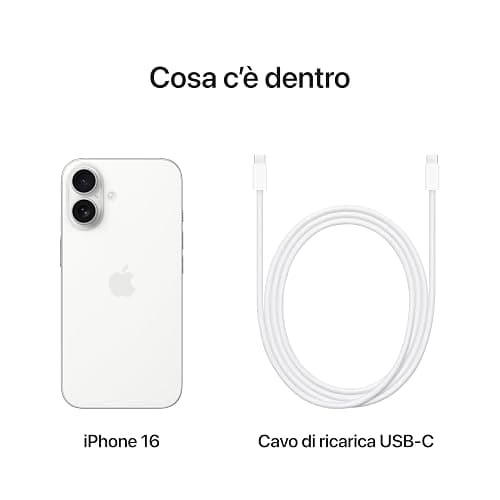 Apple iPhone 16 512 GB: Telefono 5G con Controllo fotocamera, chip A18 e tanta autonomia in più. Compatibile con AirPods; bianco - Bianco - 512 GB - Senza custodia thumbnail 6