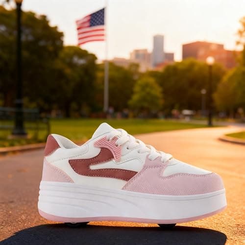 ANEFUN Roller Skate Shoes for Women Girls Sneakers with Detachable Wheels Sport Shoe Suitable for Halloween Christmas Birthday Party Gifts thumbnail 2