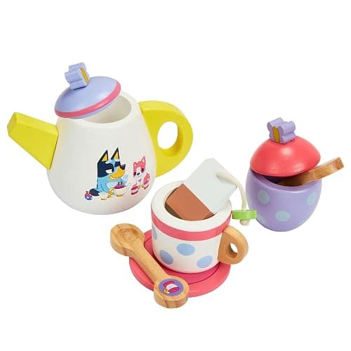 Bluey – Tea Party Set – Wooden 18-Piece Pretend Play Set with Tray, Teapot, Tea Cups, Biscuits, and Notepad for Children 3 Years and up – Imaginative Fun and Role-Playing, FSC Certified thumbnail 5