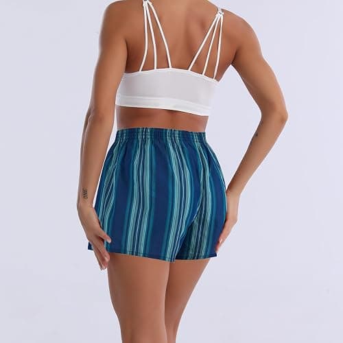 Cinvik Boxer Shorts for Women Gingham Sleep Y2k Printed Boxers Pj Boxer Short Trendy Checkered Baggy Pj Boxers thumbnail 5