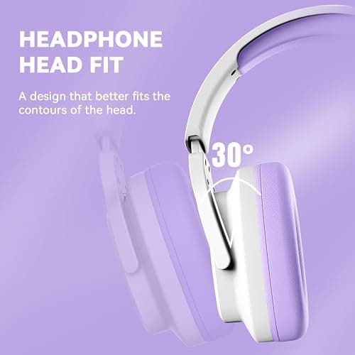 Jimonyer Gaming Headset for PS5 PS4 PC Xbox Series X|S Switch, 7.1 Stereo Surround Sound Over Ear Headphones with Noise Canceling Mic, RGB LED Light, Soft Memory Earmuffs for Gaming or Work, Purple thumbnail 5