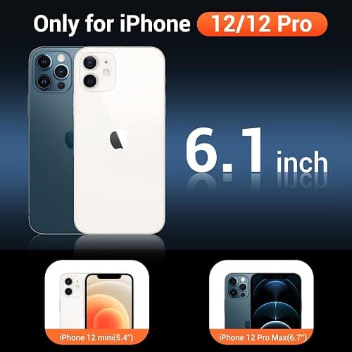 Temdan for iPhone 12& iPhone 12 Pro Case Clear with Screen Protector, Compatible with Magsafe, Anti-Yellowing, Military-Grade Protection, Shockproof Slim Magnetic Phone Case Cover, Transparent thumbnail 2