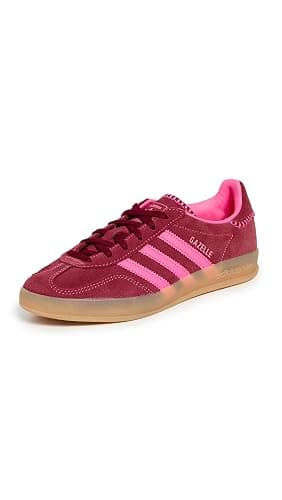 adidas Womens Gazelle Indoor Lace Up Sneakers Shoes Casual - Pink - Image 1