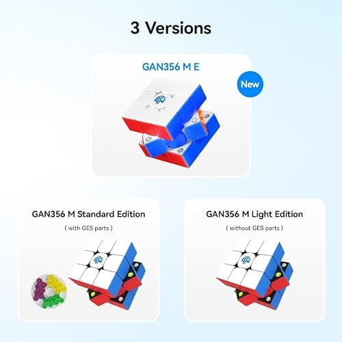 GAN 356 ME, Speed Cube 3x3 Magnetic Puzzle Toy with 48 Magnets GES Pro+ Customized 12 Tension Settings, Ideal for Children Kids Adults, GAN 356 M Upgraded Version, Frosted Version thumbnail 7