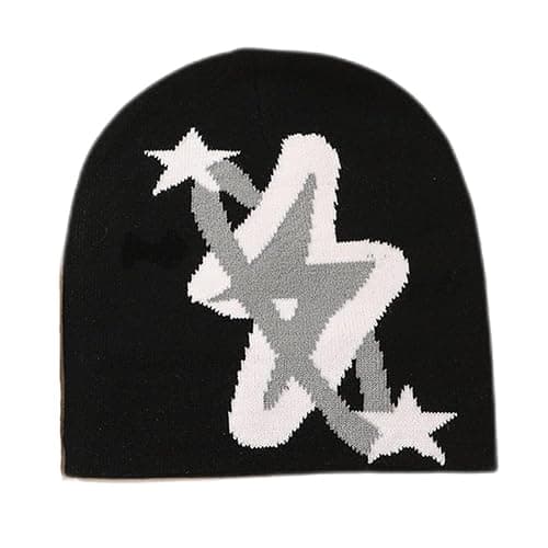 Punk Lightning Beanie Rock Skullies Knitted Hip Hop Hat Gothic Beanies Casual Outdoor Ski Hat Slouchy Skull Cap Black - Image 1