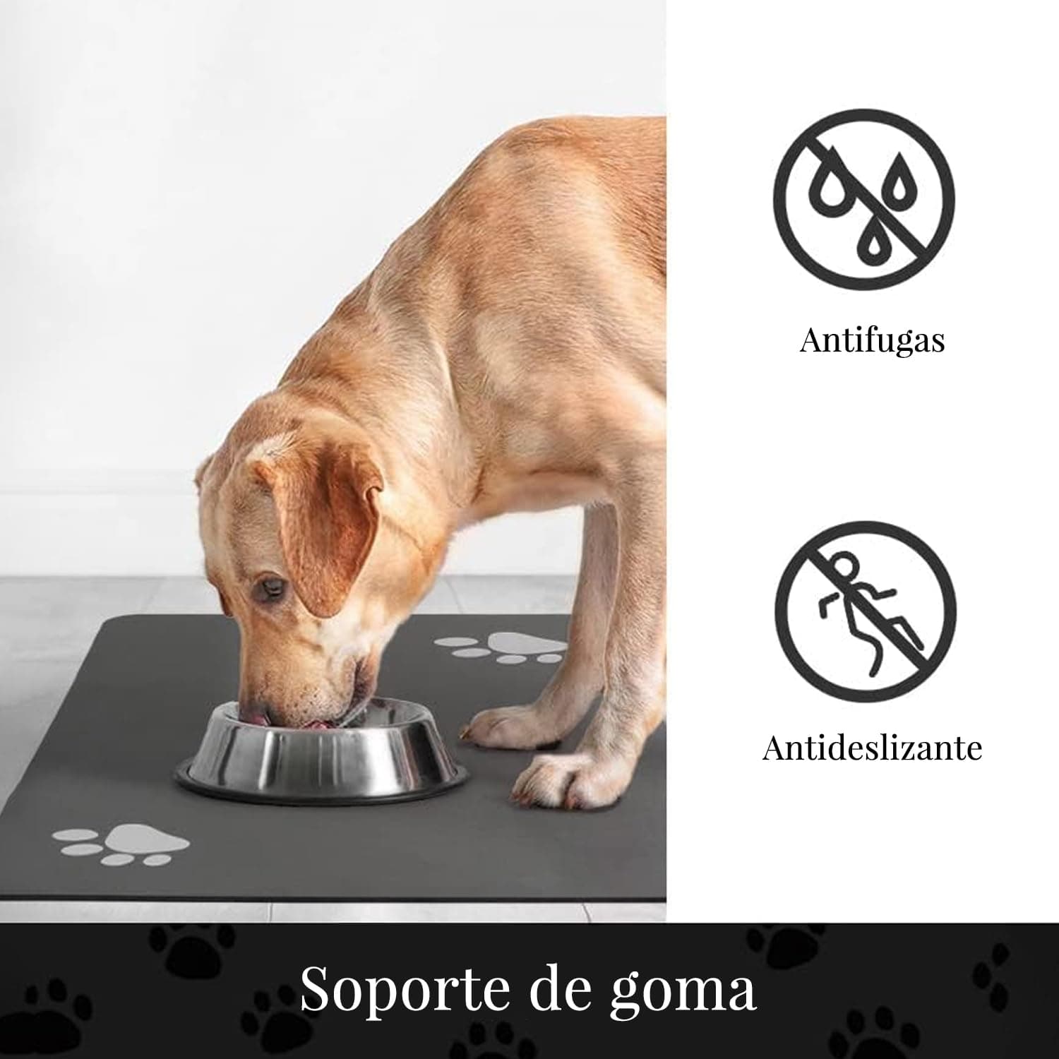 LYSSIID Alfombrilla Absorbente para Comederos Y Bebederos De Mascotas con Base De Goma Impermeable, Alfombrilla De Secado Rápido para Bebederos De Perros Y Gatos (Gris Oscuro, 16"X24") thumbnail 4
