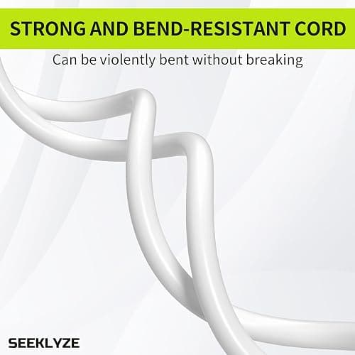 16/3 White Extension Cord 6 FT (2Pack), Indoor Extension Cord for Laptops, Coffee Makers, Office Home Appliances, 3 Prong Resistant Cable Flexible, 13A 125V 1625W ETL Listed thumbnail 5