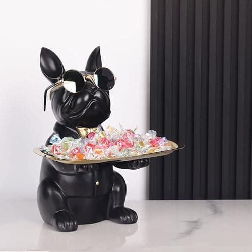 French Bulldog Gifts Statue Tray Organizer for Keys, Candy, Jewelry, Earrings, Entrance Piggy Bank - Modern Decor Resin French Bulldog Decor Entryway Table, Coffee Table, Office Desk, Home Decor thumbnail 2