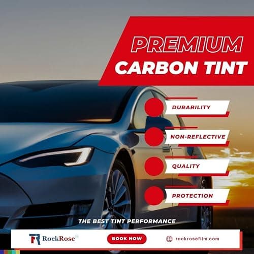 RockRose 20% Premium Carbon Car Window Tint Film 36 in x 100FT 2PLY Charcoal Privacy Film UV, Heat Blocking Tint for Car or Home Adhesive Film Easy Shrink, Plotter Friendly Pro Grade thumbnail 3