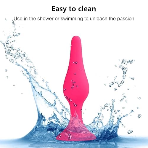 Anal Plug Sex Toys,HISIONLEE 5PCS Sex Anal Toys Silicone Butt Plug Training Kit for Adult Sex Toys & Games Women Male and Beginners (Rose Red) thumbnail 6